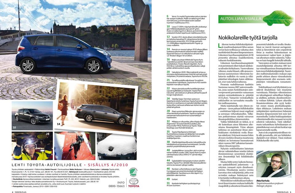 fi Osoitteellinen jakelu 220 000 kappaletta Ilmestyy neljä kertaa vuodessa Lehden osoitteet on han kittu Toyota-yhtiöiden asiakastiedostoista ja Ajoneuvorekisteristä marraskuussa 2010