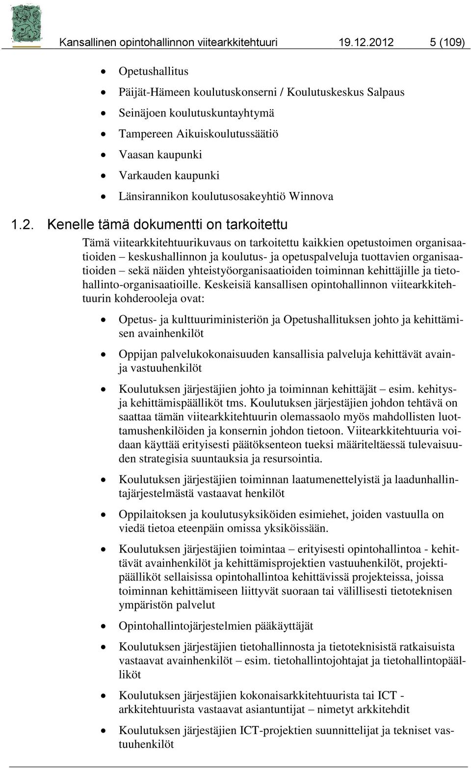 koulutusosakeyhtiö Winnova 1.2.