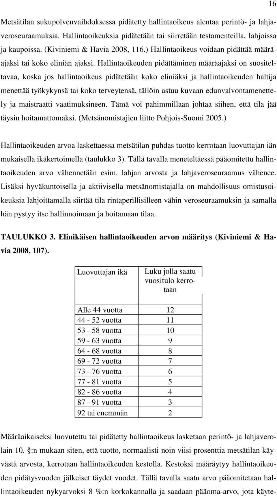 Hallintaoikeuden pidättäminen määräajaksi on suositeltavaa, koska jos hallintaoikeus pidätetään koko eliniäksi ja hallintaoikeuden haltija menettää työkykynsä tai koko terveytensä, tällöin astuu