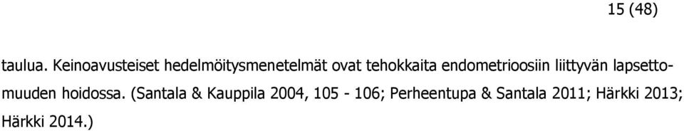 tehokkaita endometrioosiin liittyvän lapsettomuuden