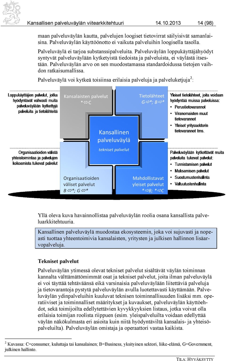 Palveluväylän loppukäyttäjähyödyt syntyvät palveluväylään kytketyistä tiedoista ja palveluista, ei väylästä itsestään.