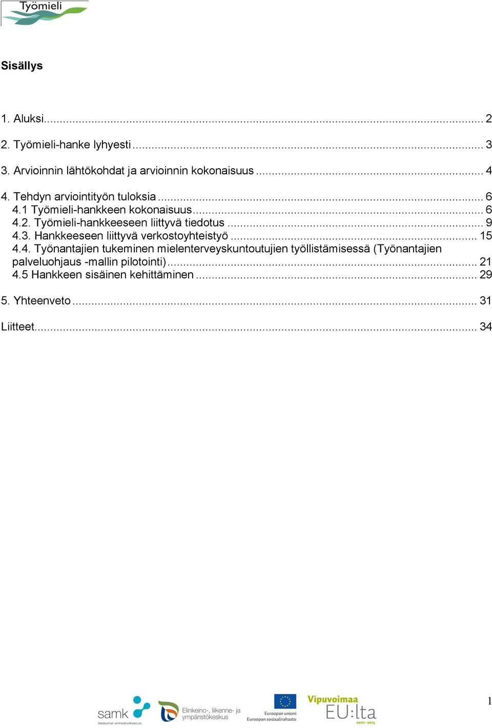 3. Hankkeeseen liittyvä verkostoyhteistyö... 15 4.