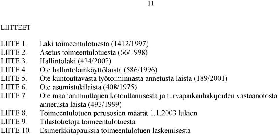 Ote asumistukilaista (408/1975) LIITE 7.