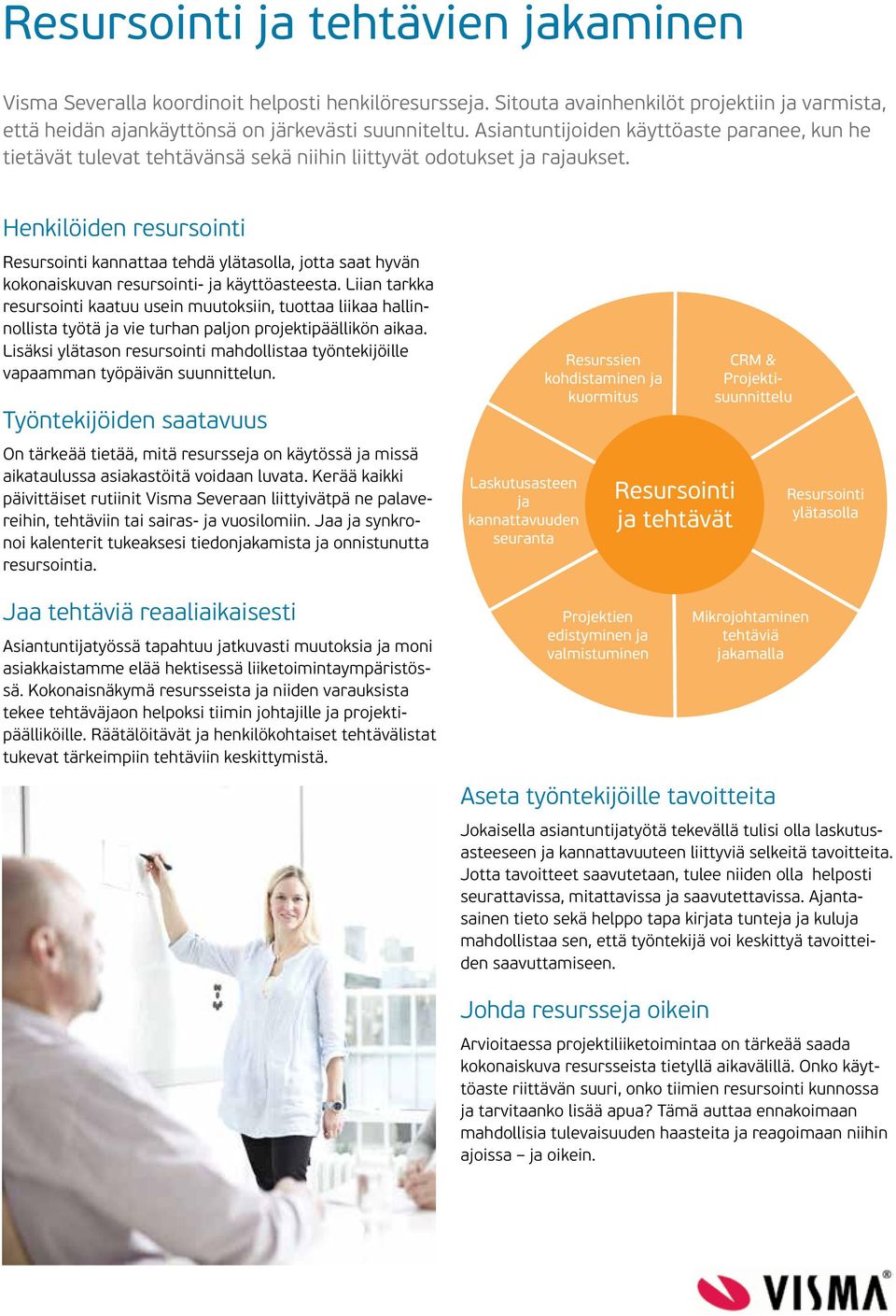 Henkilöiden resursointi Resursointi kannattaa tehdä ylätasolla, jotta saat hyvän kokonaiskuvan resursointi- ja käyttöasteesta.