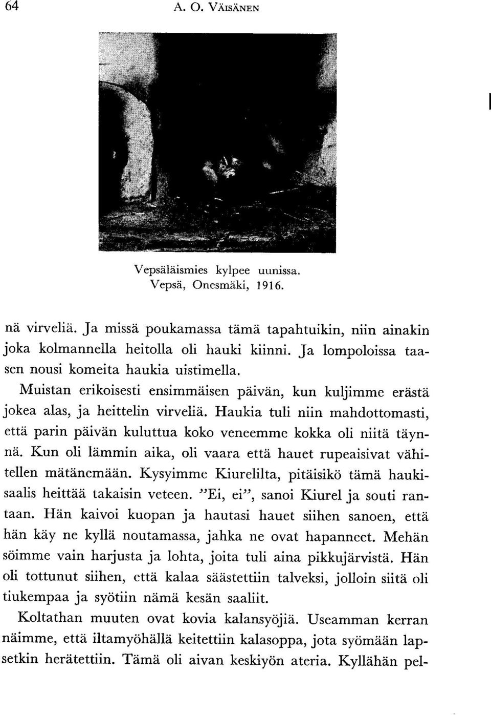 eristi Haukia tuli niin mahdottomasti, ettei parin piiivin kuluttua koko veneemme kokka oli niita tiiynnd. Kun oli liimmin aika, oli vaara ettzi hauet rupeaisivat viihitellen m6t6nemdin.