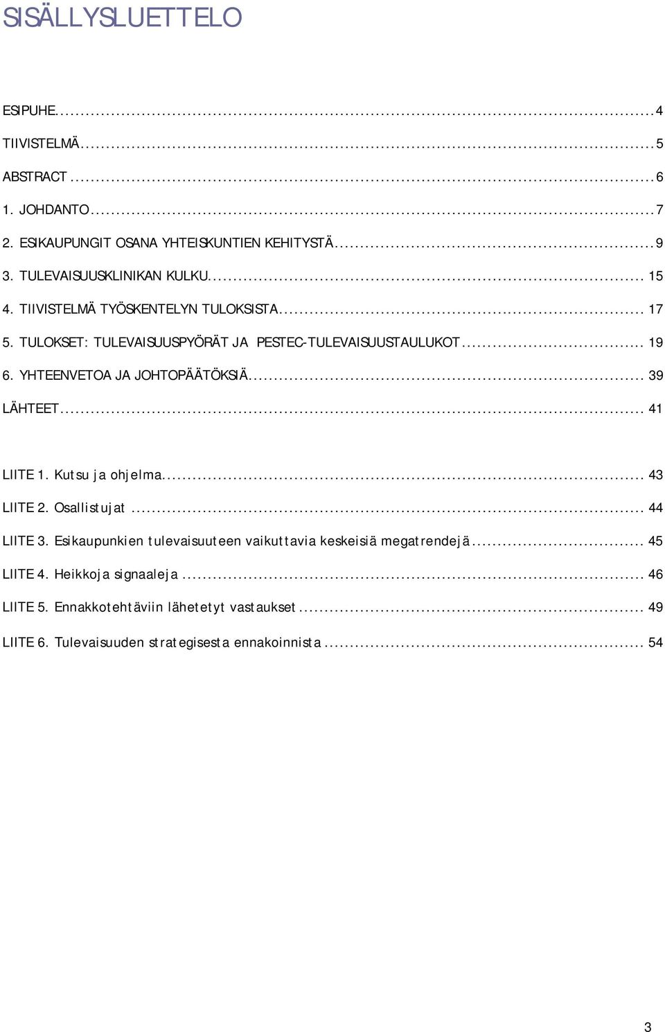 YHTEENVETOA JA JOHTOPÄÄTÖKSIÄ... 39 LÄHTEET... 41 LIITE 1. Kutsu ja ohjelma... 43 LIITE 2. Osallistujat... 44 LIITE 3.