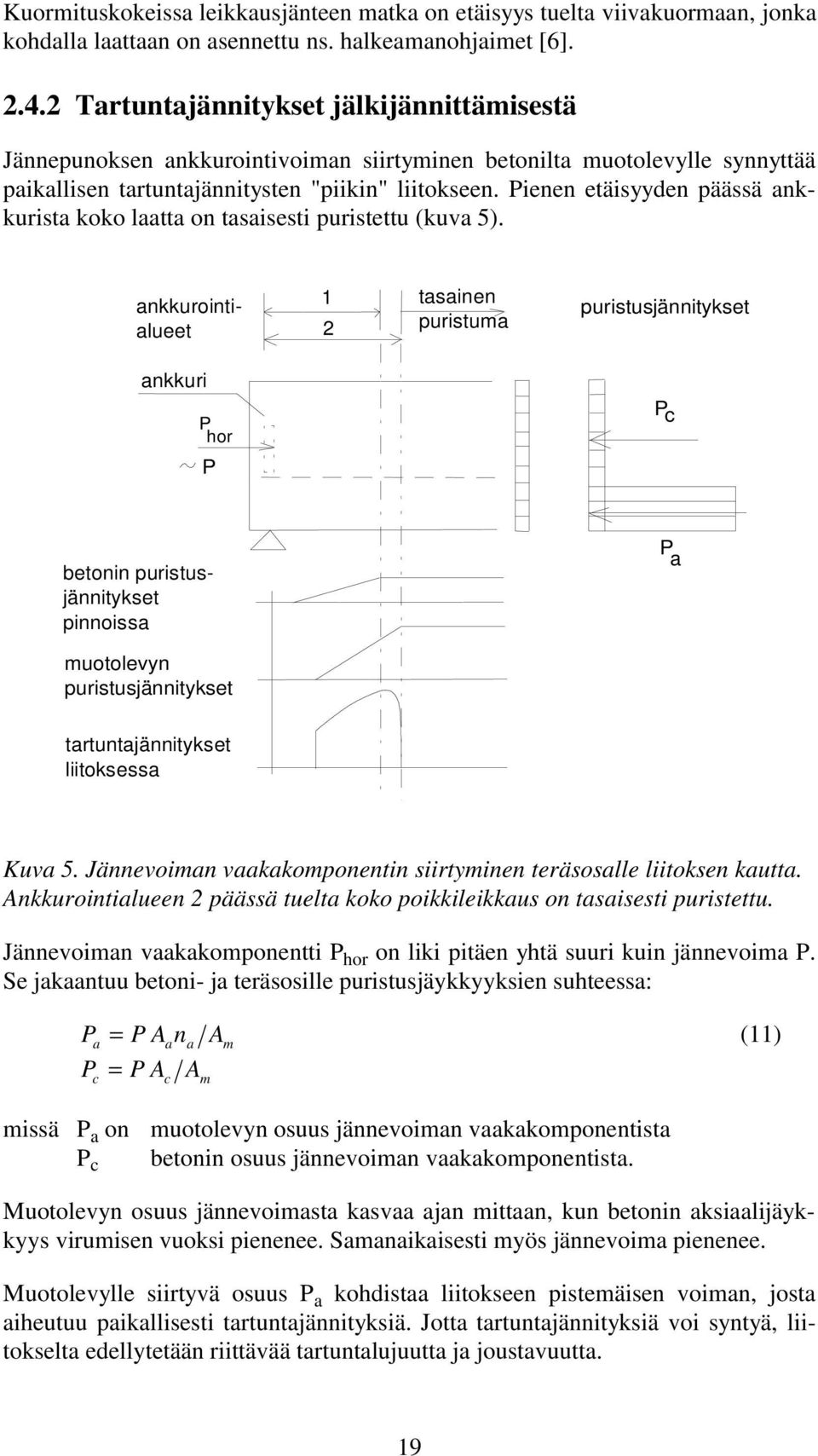 Pienen etäisyyden päässä ankkurista koko laatta on tasaisesti puristettu (kuva 5).