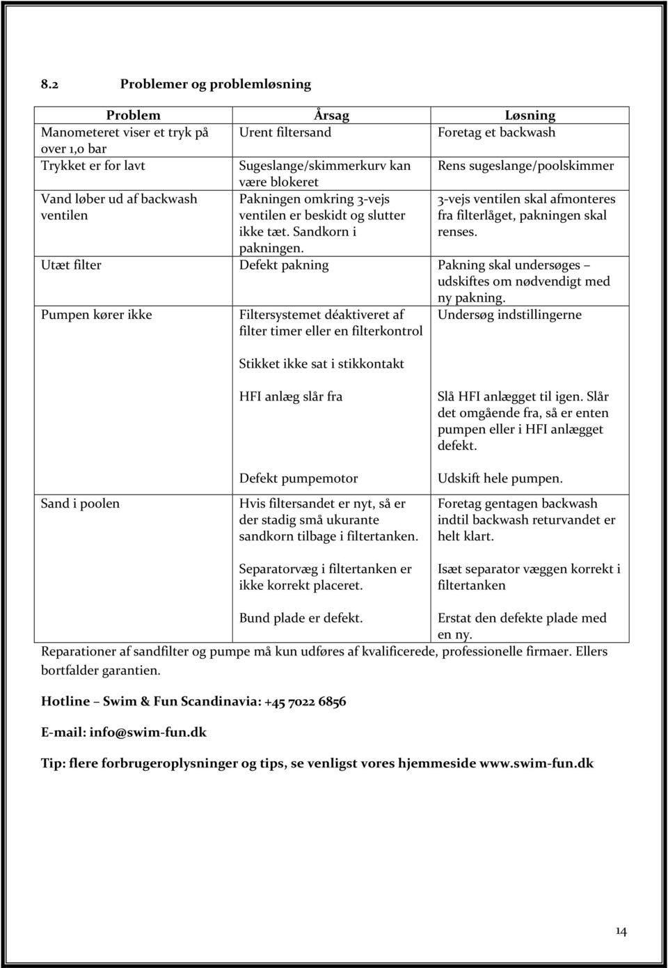 3-vejs ventilen skal afmonteres fra filterlåget, pakningen skal renses. Ut t filter Defekt pakning Pakning skal unders ges udskiftes om n dvendigt med ny pakning.