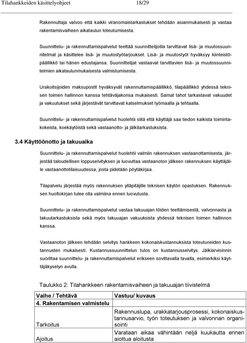 Lisä- ja muutostyöt hyväksyy kiinteistöpäällikkö tai hänen edustajansa. Suunnittelijat vastaavat tarvittavien lisä- ja muutossuunnitelmien aikataulunmukaisesta valmistumisesta.