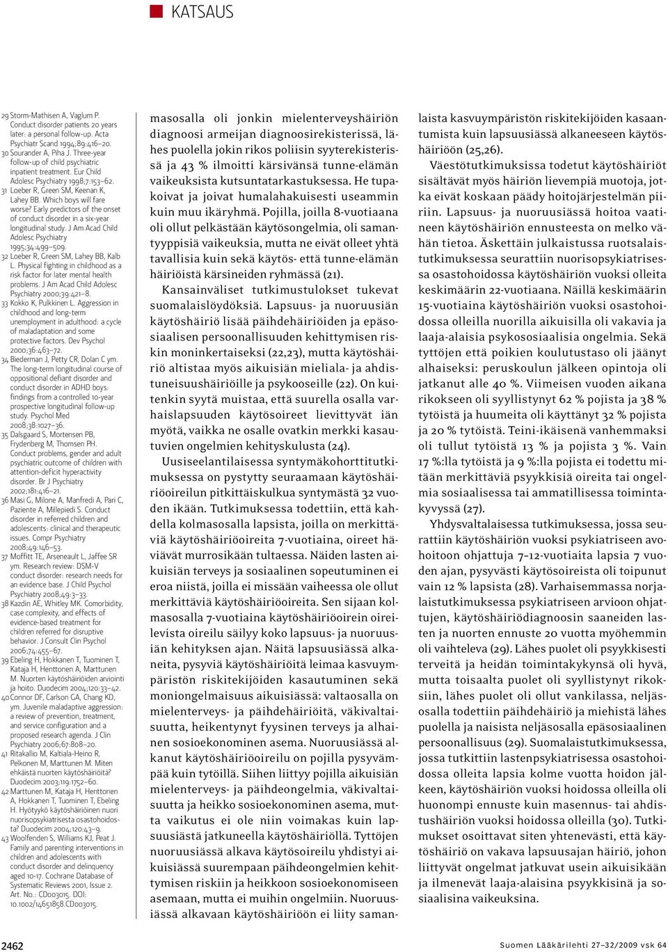 Early predictors of the onset of conduct disorder in a six-year longitudinal study. J Am Acad Child Adolesc Psychiatry 1995;34:499 509. 32 Loeber R, Green SM, Lahey BB, Kalb L.