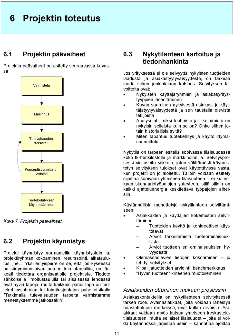 Projektin päävaiheet. 6.