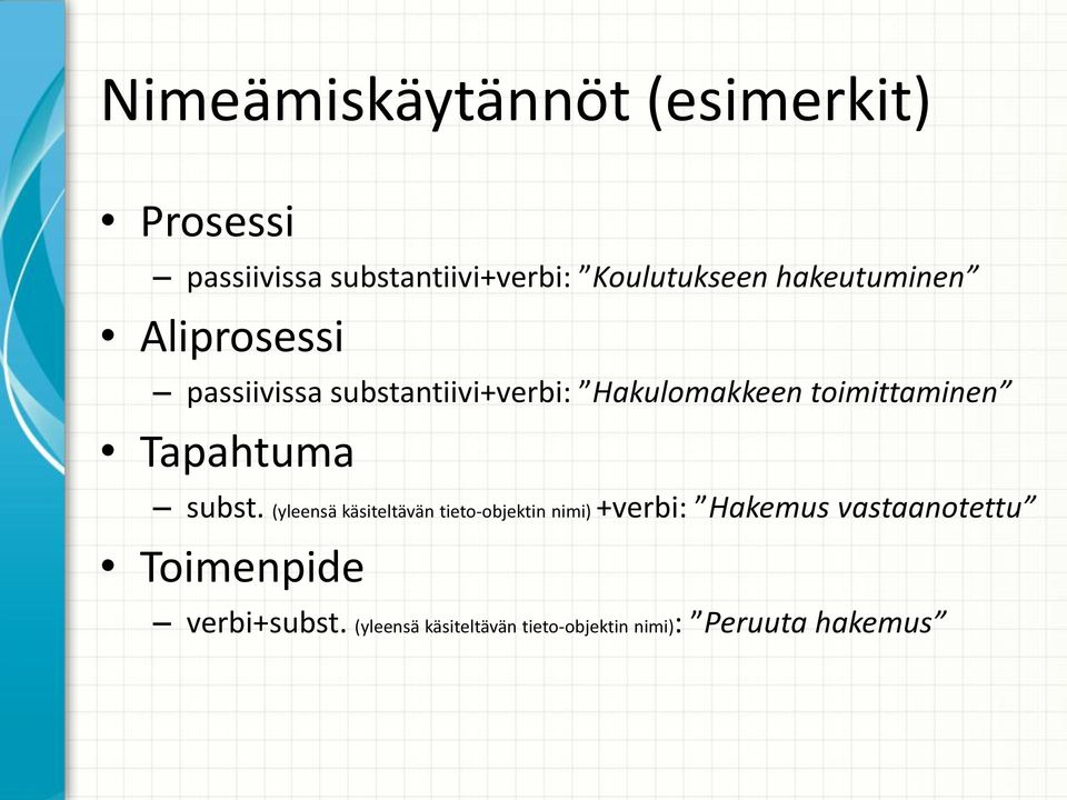 Tapahtuma subst.