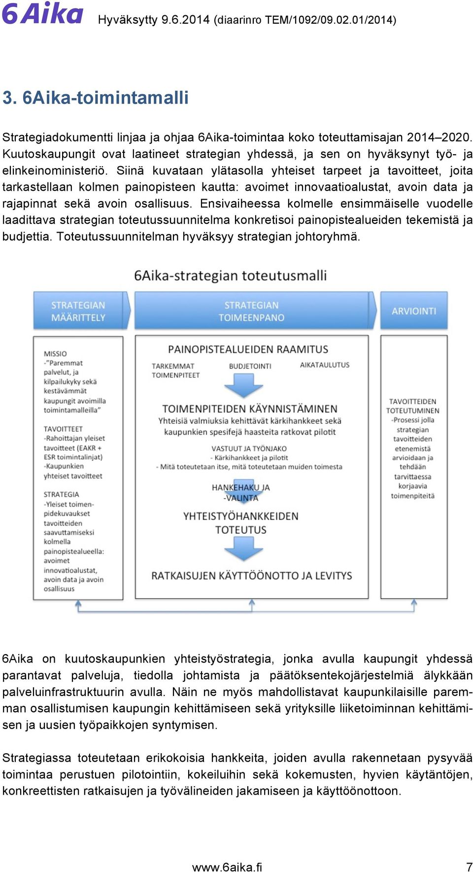 Siinä kuvataan ylätasolla yhteiset tarpeet ja tavoitteet, joita tarkastellaan kolmen painopisteen kautta: avoimet innovaatioalustat, avoin data ja rajapinnat sekä avoin osallisuus.