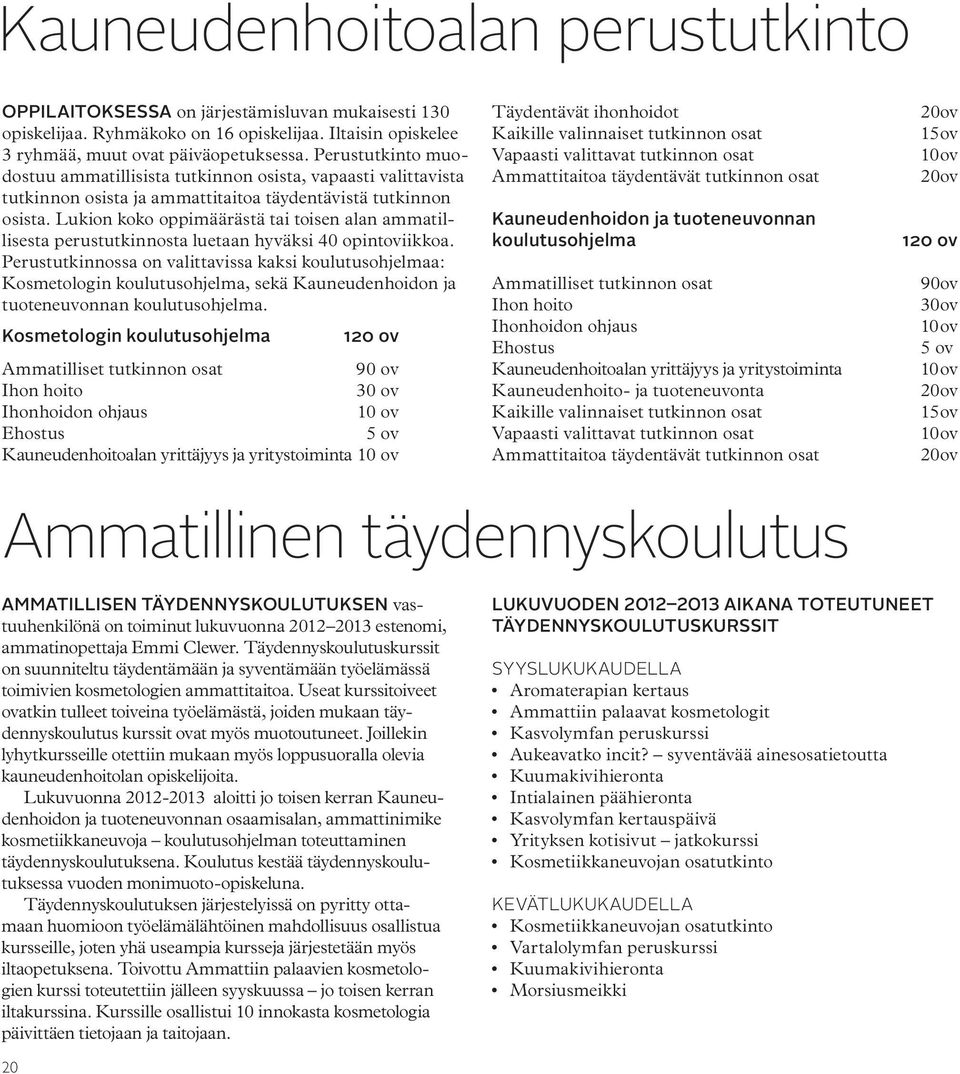 Lukion koko oppimäärästä tai toisen alan ammatillisesta perustutkinnosta luetaan hyväksi 40 opintoviikkoa.