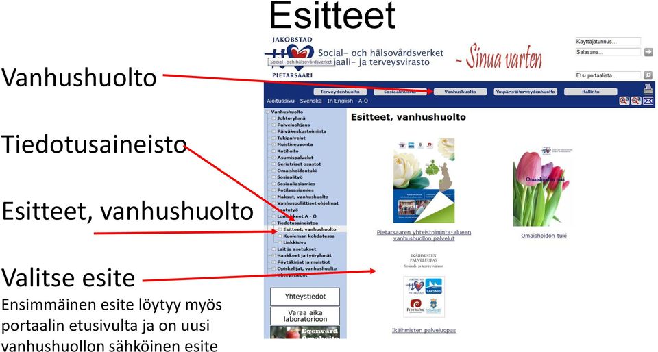 Ensimmäinen esite löytyy myös portaalin