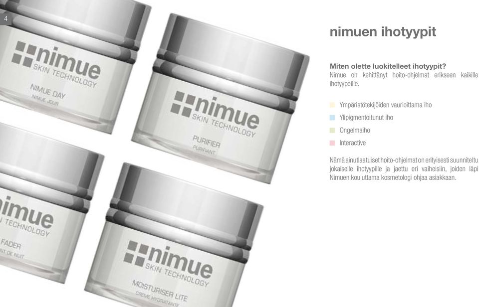 Ympäristötekijöiden vaurioittama iho Ylipigmentoitunut iho Ongelmaiho Interactive Nämä