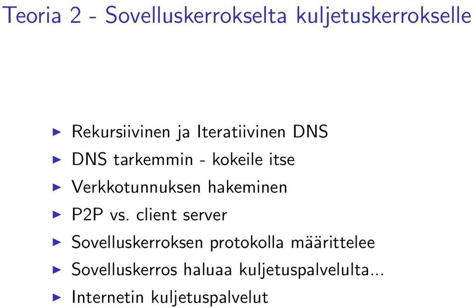 hakeminen P2P vs.