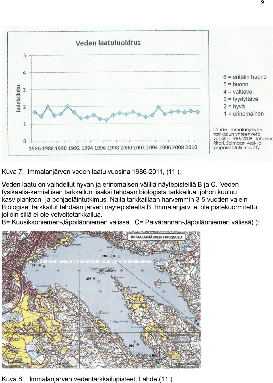 Näitä tarkkaillaan harvemmin 3-5 vuoden välein. Biologiset tarkkailut tehdään järven näytepisteeltä B.