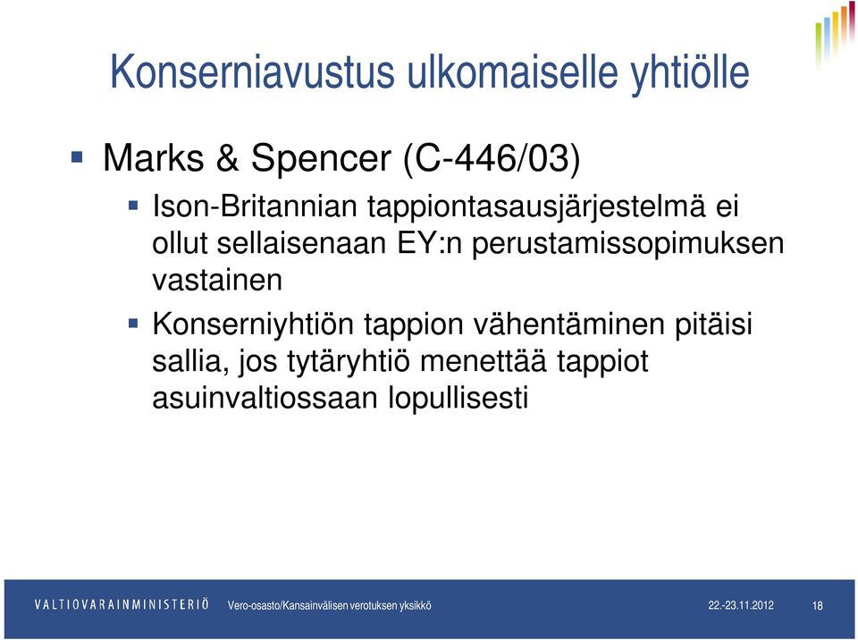 Konserniyhtiön tappion vähentäminen pitäisi sallia, jos tytäryhtiö menettää tappiot