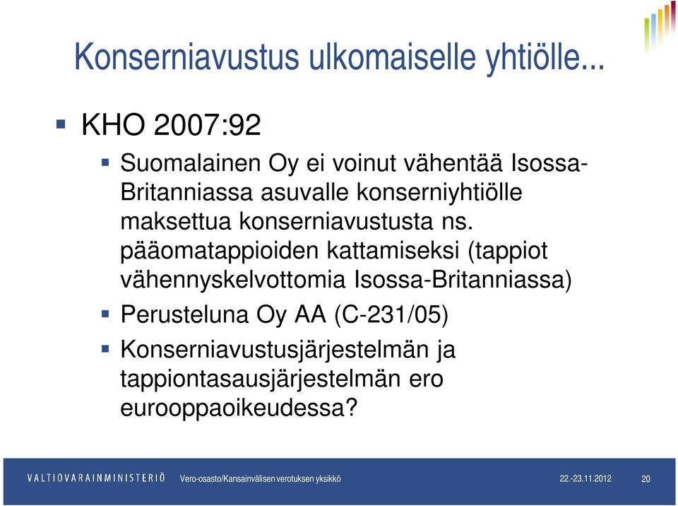 konserniavustusta ns.
