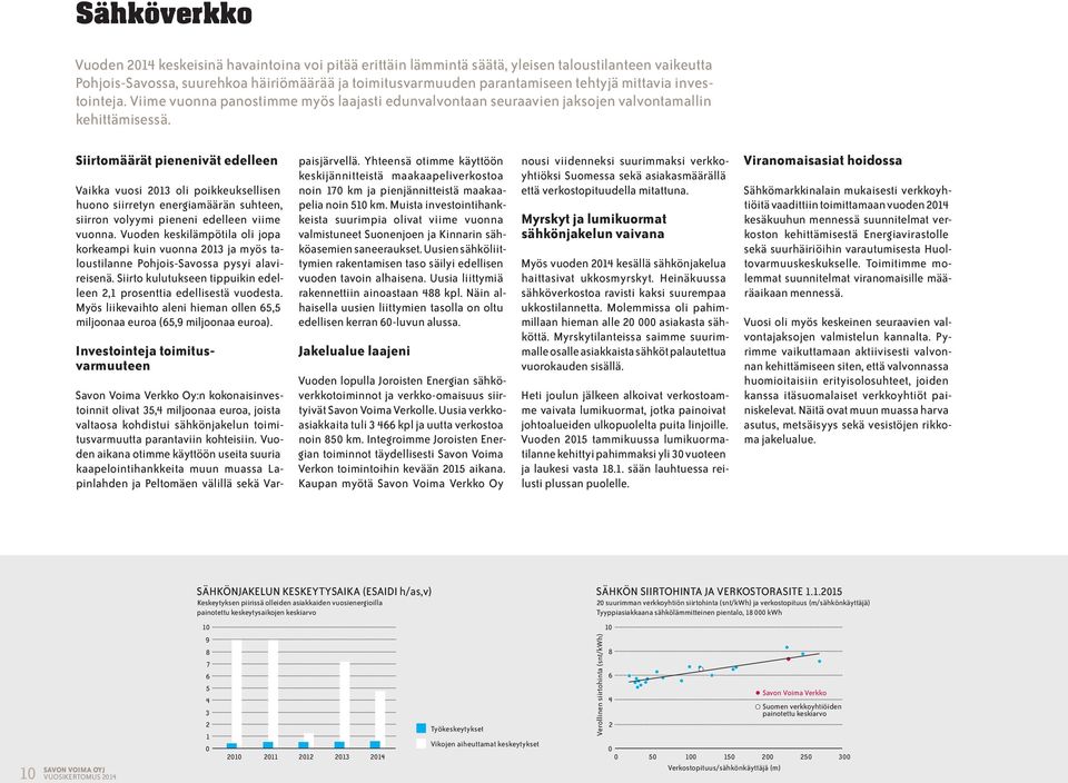 Siirtomäärät pienenivät edelleen Vaikka vuosi 2013 oli poikkeuksellisen huono siirretyn energiamäärän suhteen, siirron volyymi pieneni edelleen viime vuonna.