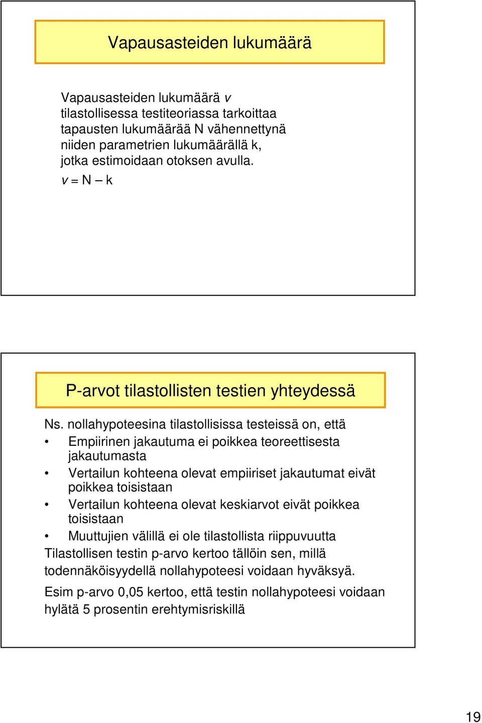 nollahypoteesina tilastollisissa testeissä on, että Empiirinen jakautuma ei poikkea teoreettisesta jakautumasta Vertailun kohteena olevat empiiriset jakautumat eivät poikkea toisistaan