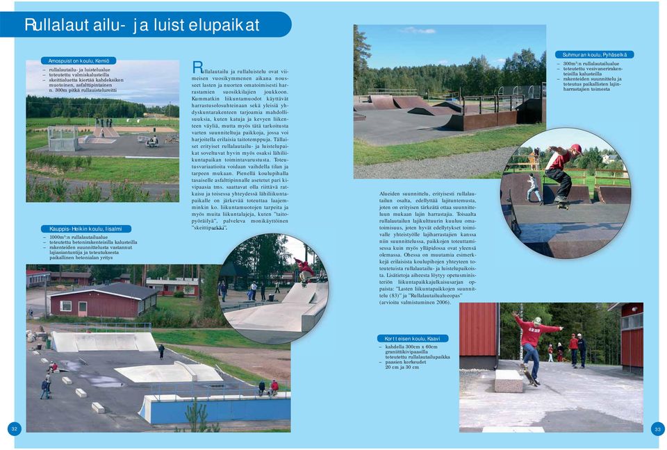 toteutuksesta paikallinen betonialan yritys Rullalautailu ja rullaluistelu ovat viimeisen vuosikymmenen aikana nousseet lasten ja nuorten omatoimisesti harrastamien suosikkilajien joukkoon.