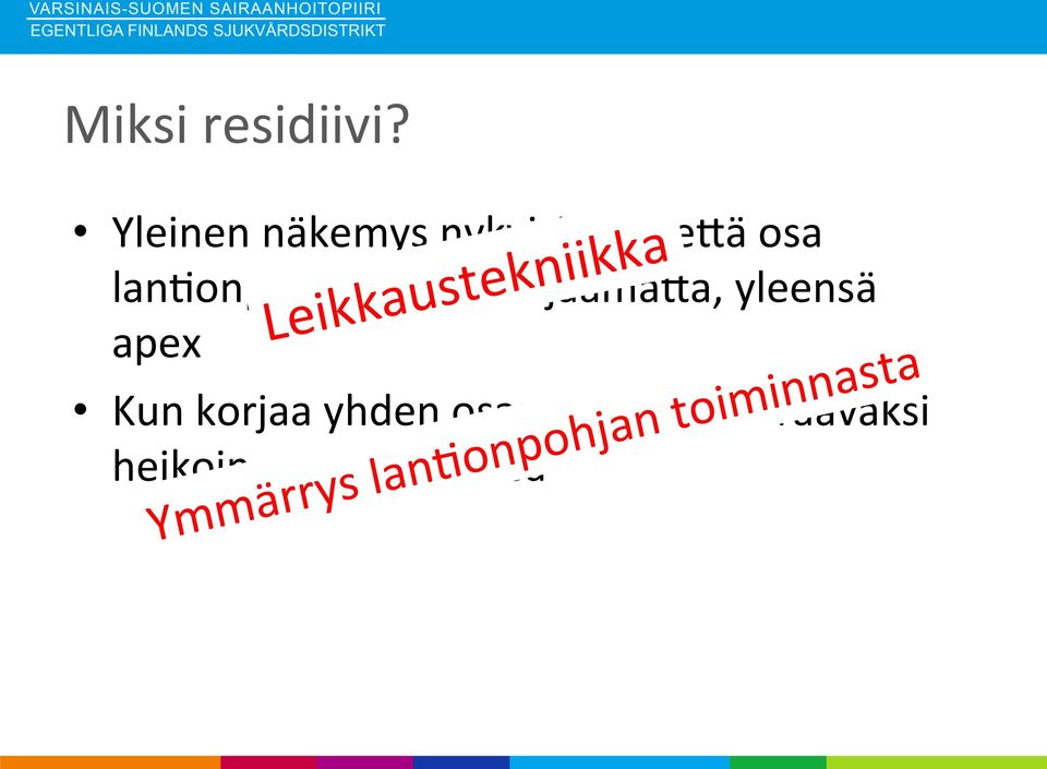 jää korjaama_a, yleensä apex Leikkaustekniikka Kun