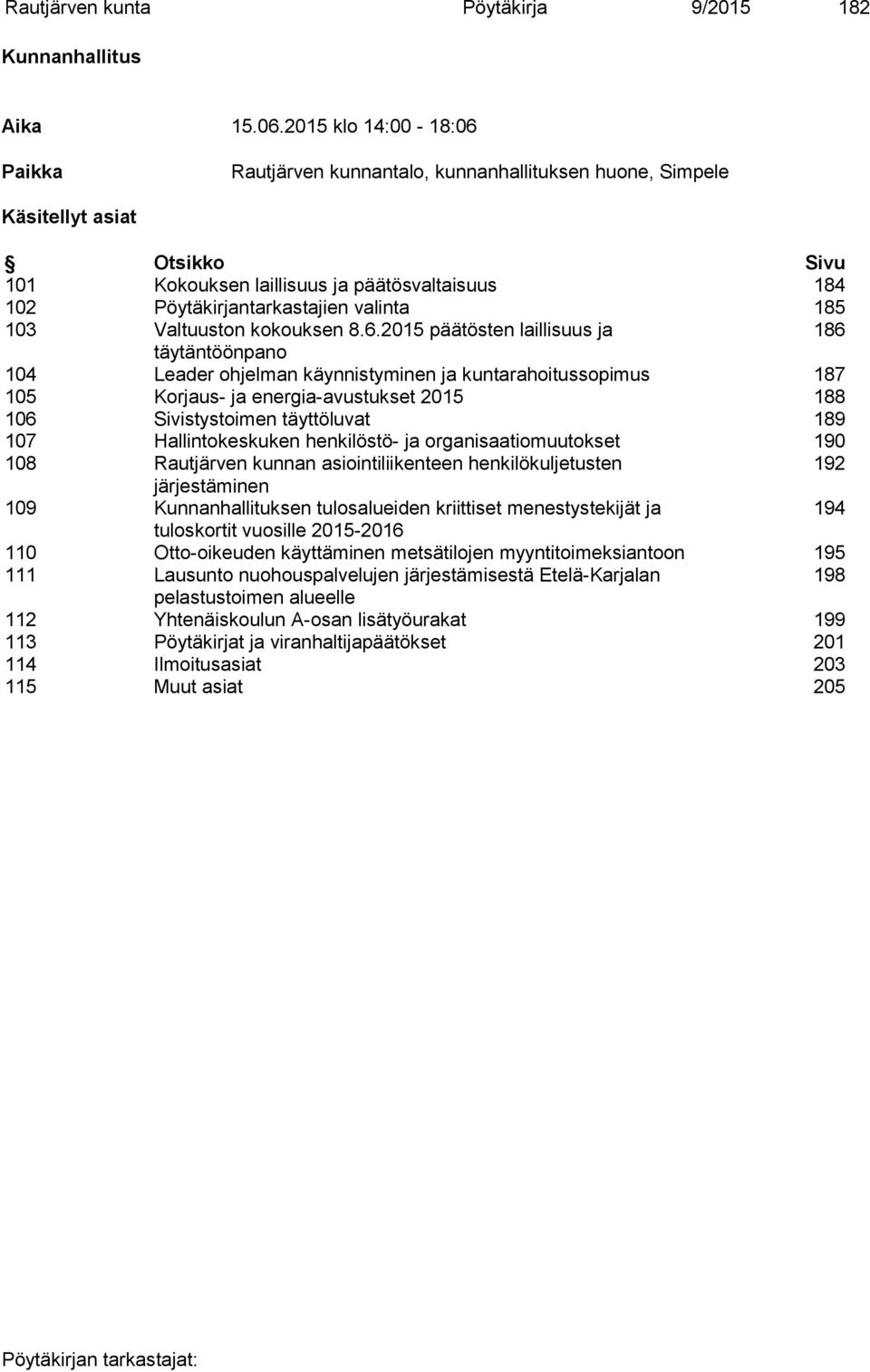 185 103 Valtuuston kokouksen 8.6.