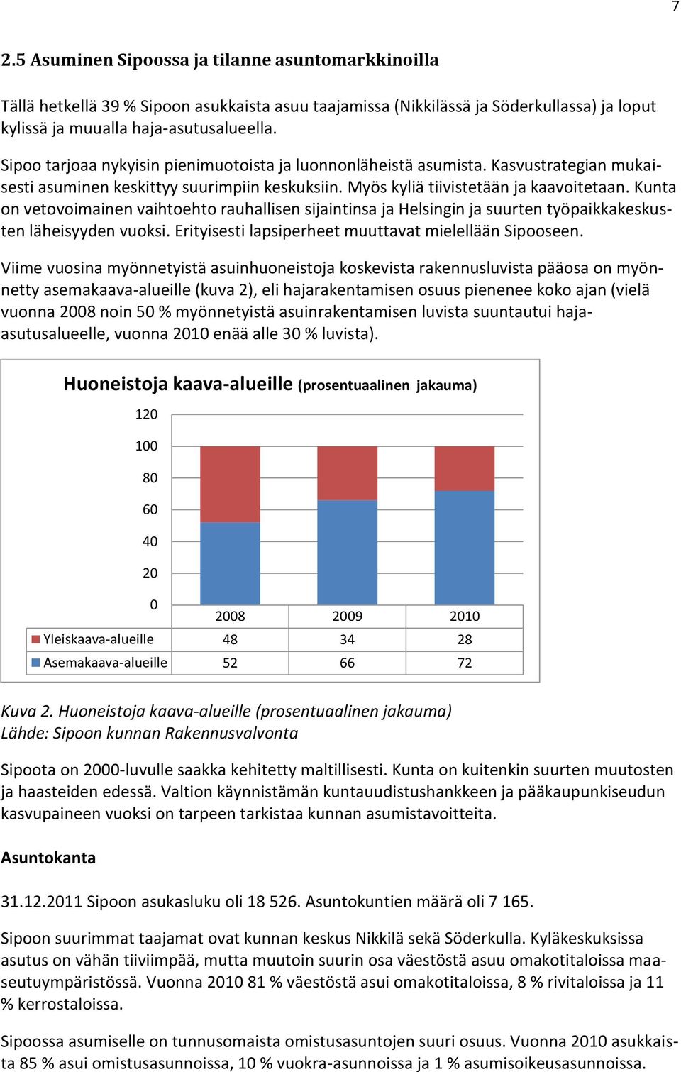 Kunta on vetovoimainen vaihtoehto rauhallisen sijaintinsa ja Helsingin ja suurten työpaikkakeskusten läheisyyden vuoksi. Erityisesti lapsiperheet muuttavat mielellään Sipooseen.