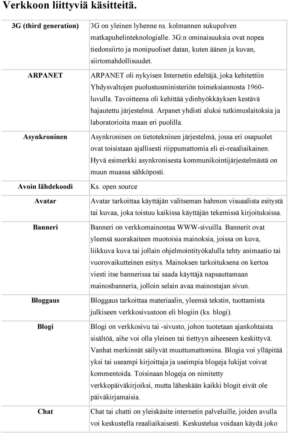 ARPANET oli nykyisen Internetin edeltäjä, joka kehitettiin Yhdysvaltojen puolustusministeriön toimeksiannosta 1960- luvulla. Tavoitteena oli kehittää ydinhyökkäyksen kestävä hajautettu järjestelmä.