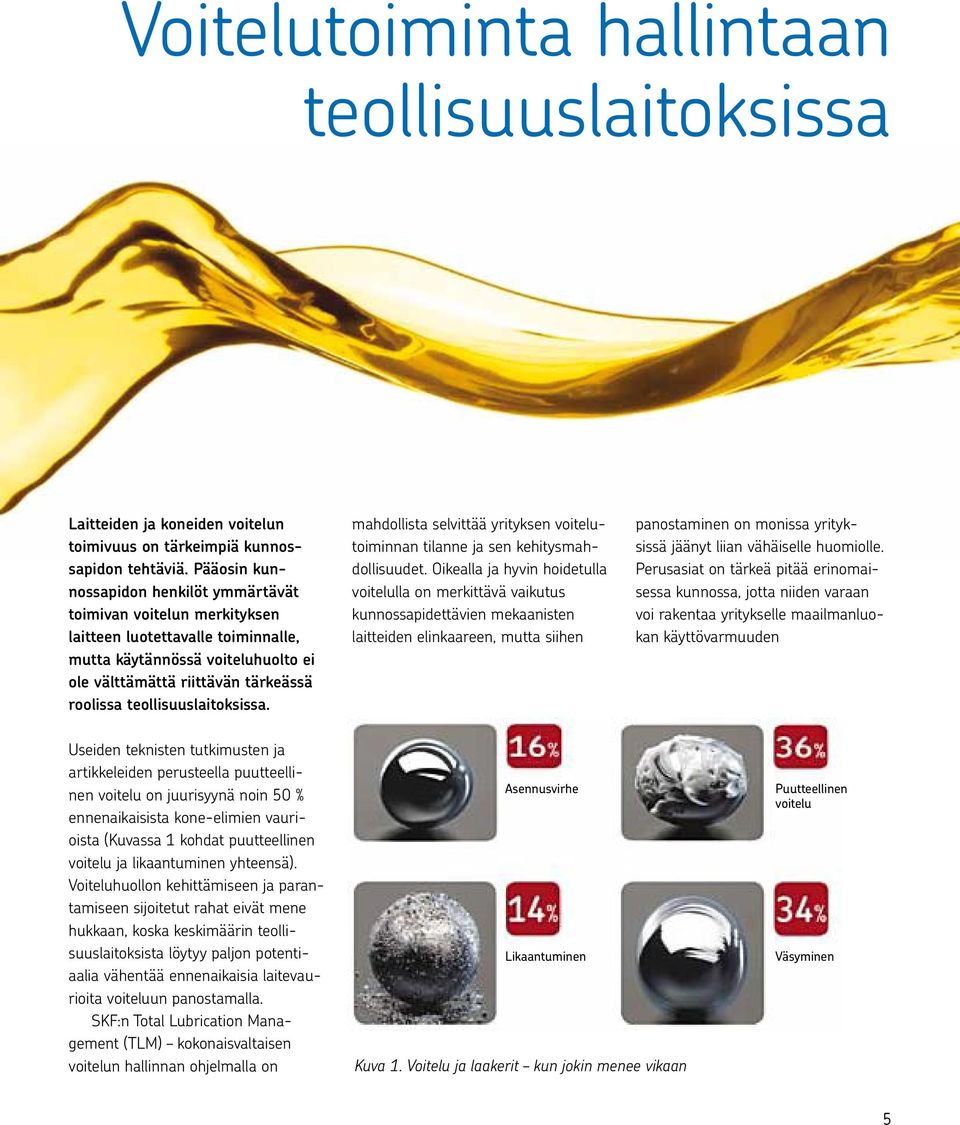 teollisuuslaitoksissa. mahdollista selvittää yrityksen voitelutoiminnan tilanne ja sen kehitysmahdollisuudet.