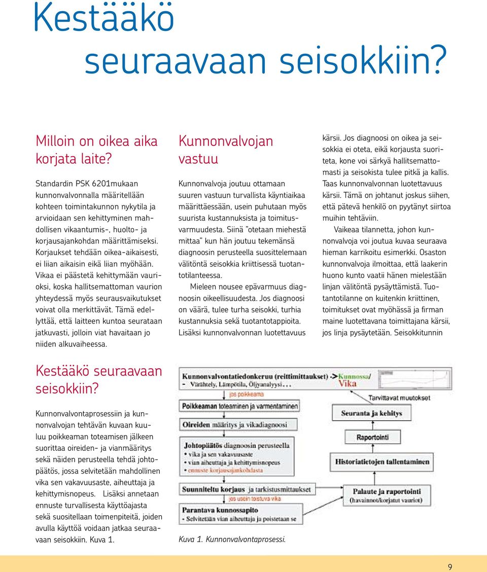 Korjaukset tehdään oikea-aikaisesti, ei liian aikaisin eikä liian myöhään.