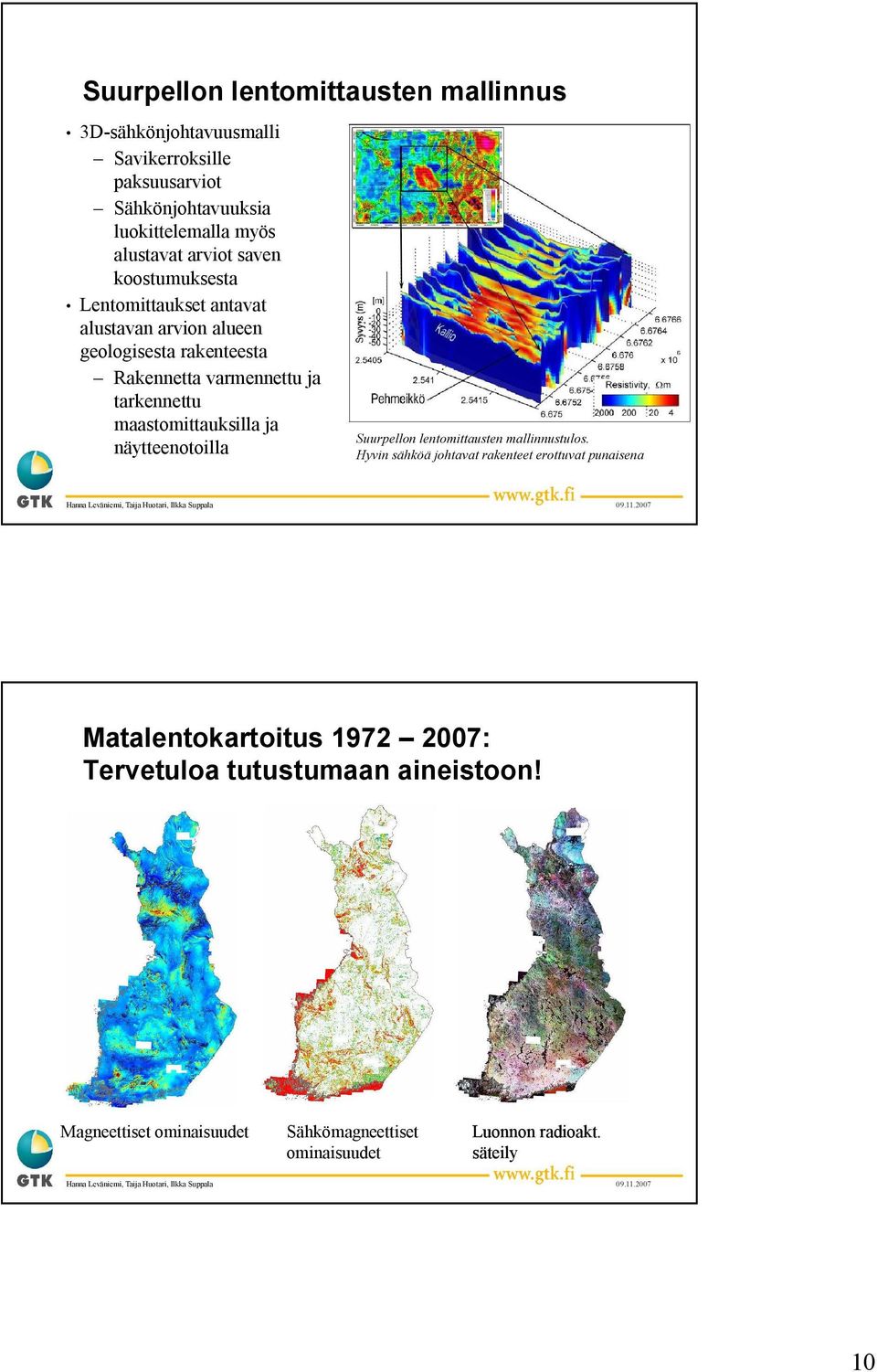maastomittauksilla ja näytteenotoilla Suurpellon lentomittausten mallinnustulos.