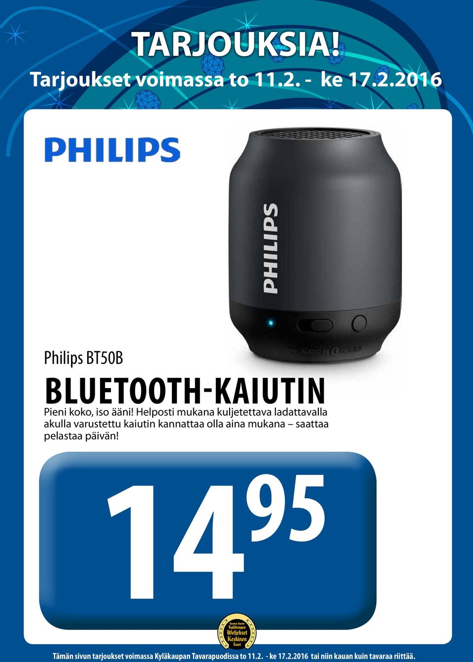Helposti mukana kuljetettava ladattavalla