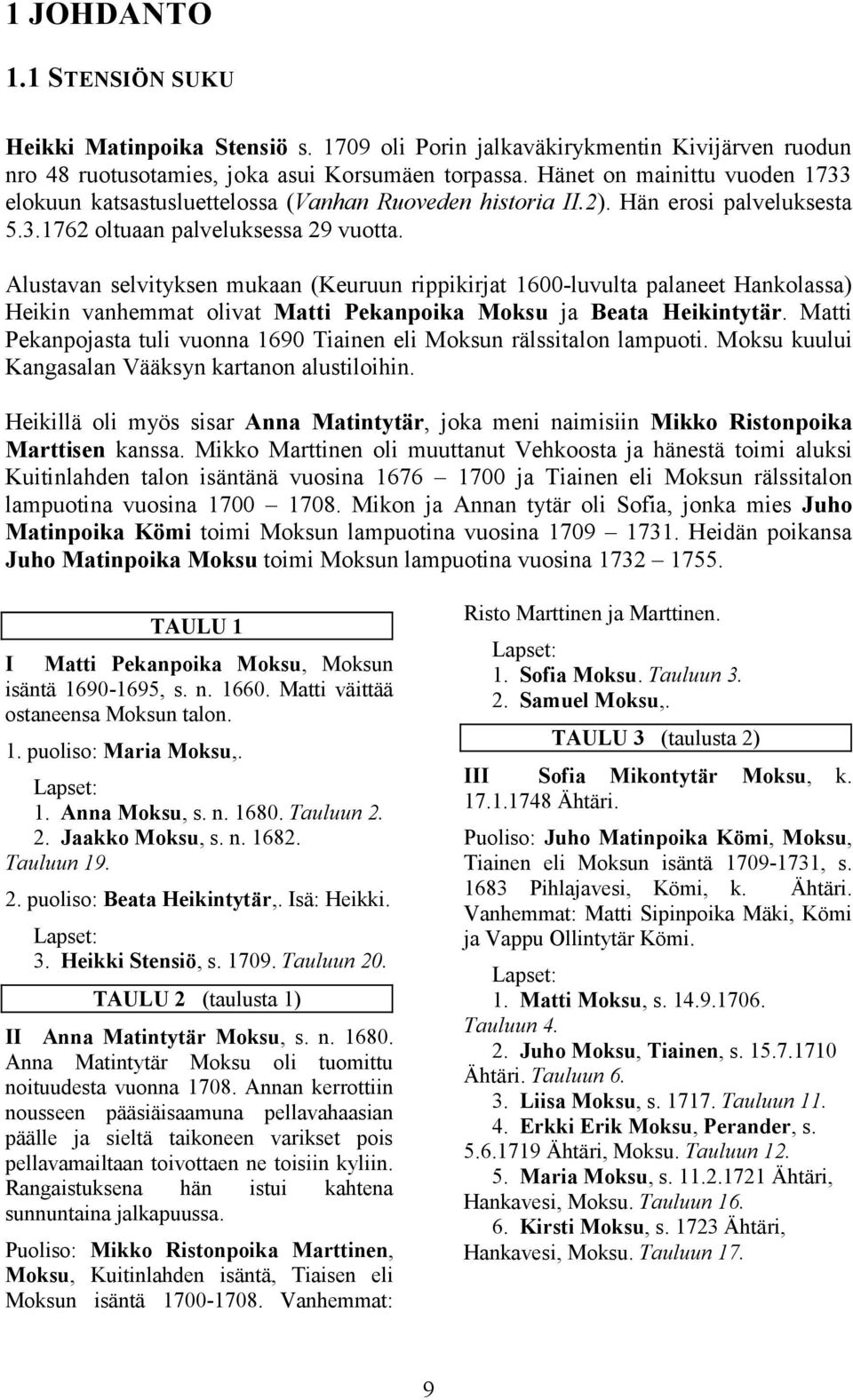 Alustavan selvityksen mukaan (Keuruun rippikirjat 1600-luvulta palaneet Hankolassa) Heikin vanhemmat olivat Matti Pekanpoika Moksu ja Beata Heikintytär.