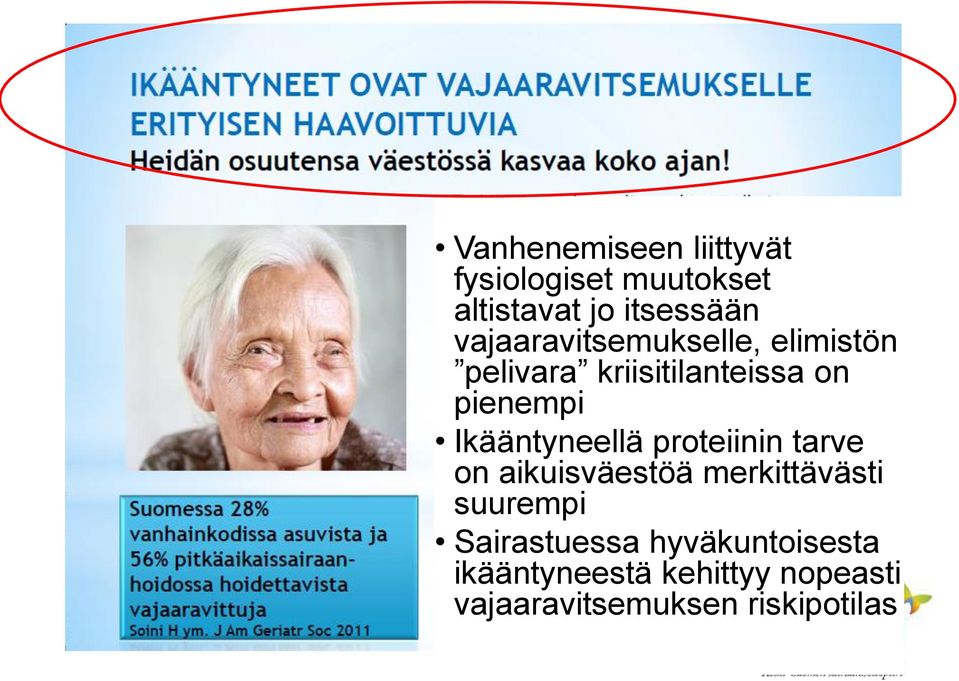 Ikääntyneellä proteiinin tarve on aikuisväestöä merkittävästi suurempi