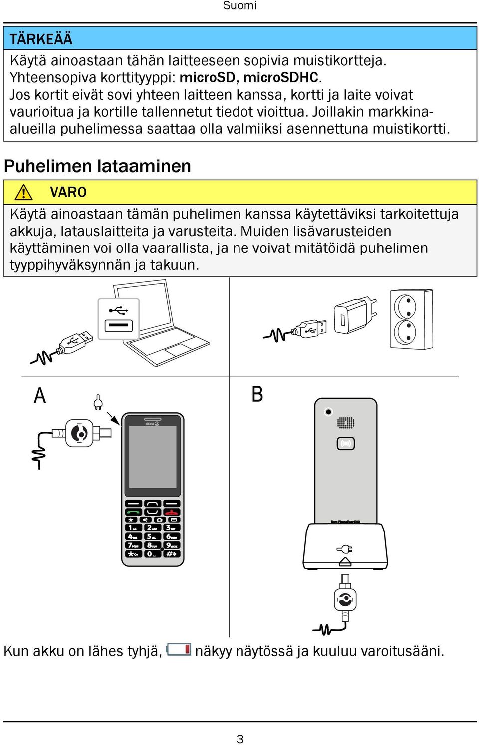 Joillakin markkinaalueilla puhelimessa saattaa olla valmiiksi asennettuna muistikortti.