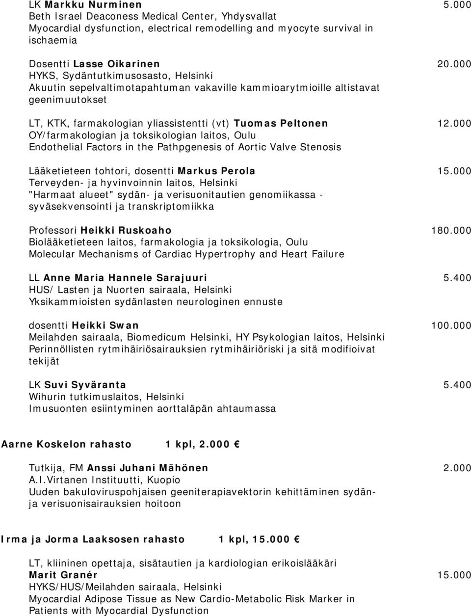 000 OY/farmakologian ja toksikologian laitos, Oulu Endothelial Factors in the Pathpgenesis of Aortic Valve Stenosis Lääketieteen tohtori, dosentti Markus Perola 15.