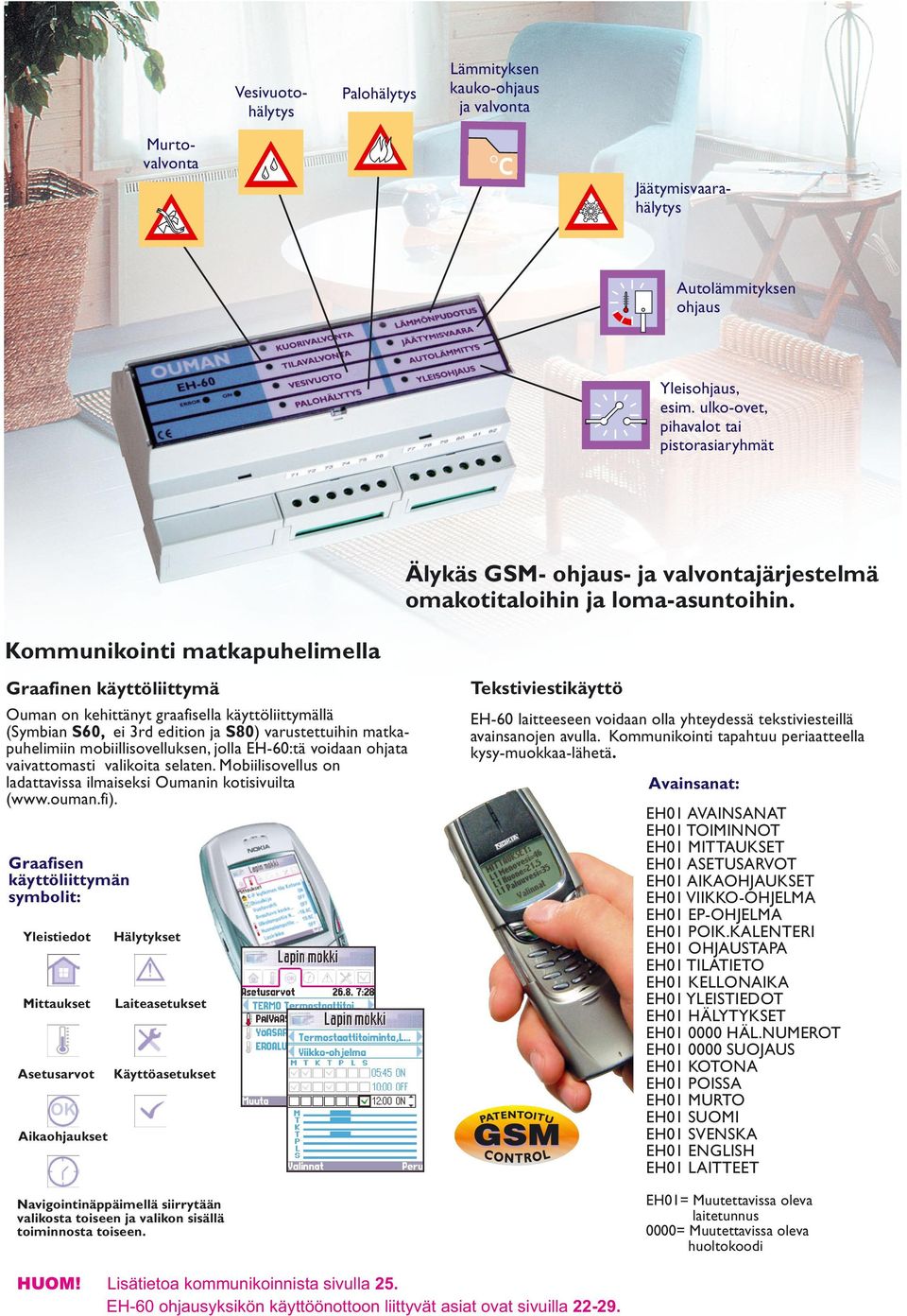 Kommunikointi matkapuhelimella Graafinen käyttöliittymä Ouman on kehittänyt graafisella käyttöliittymällä (Symbian S60, ei 3rd edition ja S80) varustettuihin matkapuhelimiin mobiillisovelluksen,