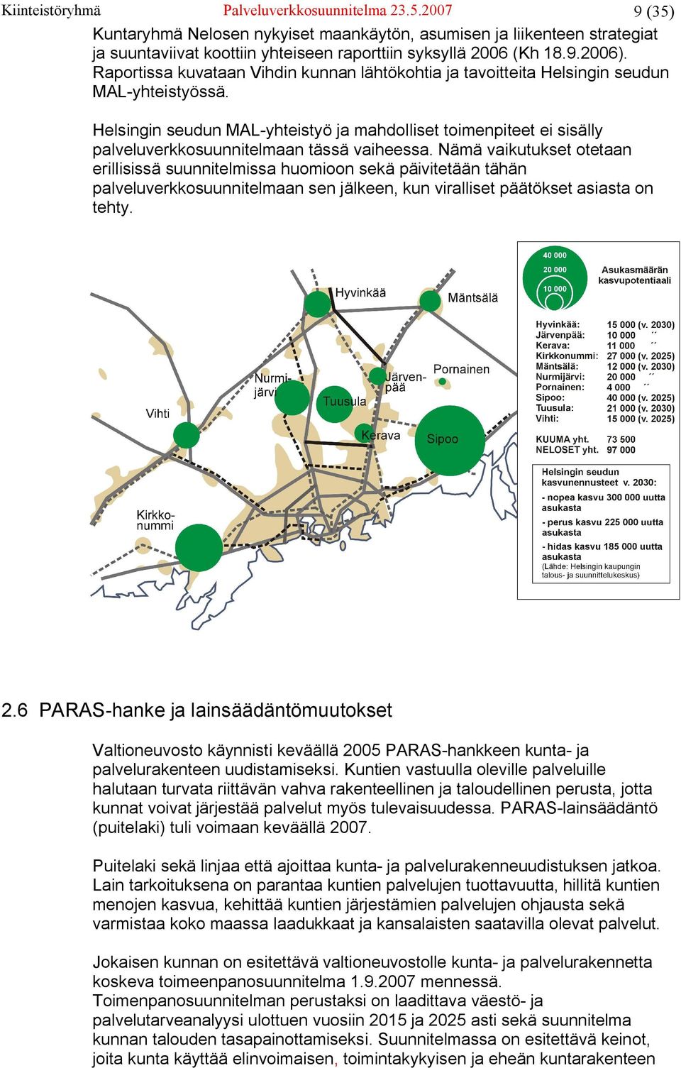 Helsingin seudun MAL-yhteistyö ja mahdolliset toimenpiteet ei sisälly palveluverkkosuunnitelmaan tässä vaiheessa.