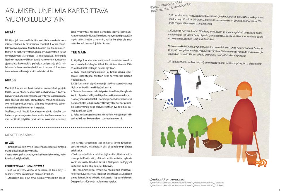 MITÄ? Pilottiprojektissa osallistettiin autistisia asukkaita asumispalveluiden kehittämiseen muotoiluluotain-menetelmää hyödyntäen.