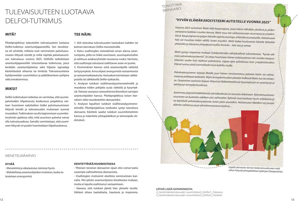 Sen tavoitteena oli selvittää, millaisia ovat vammaisten palveluasumiseen liittyvät trendit ja miltä näyttää palveluasumisen tulevaisuus vuonna 2025.