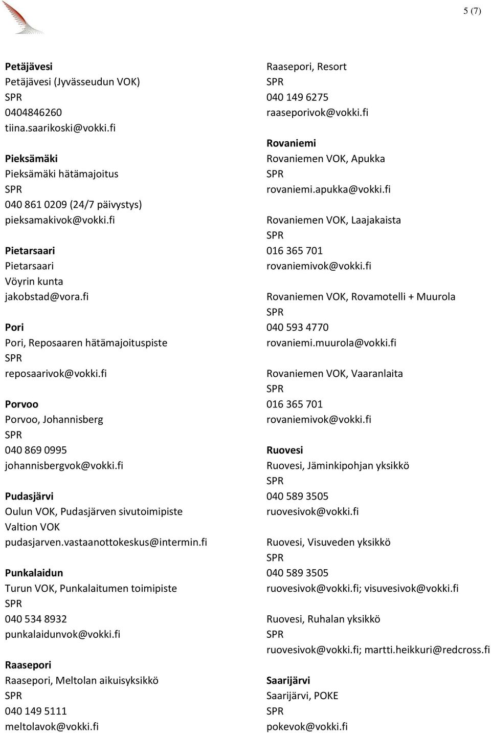 fi Pudasjärvi Oulun VOK, Pudasjärven sivutoimipiste Valtion VOK pudasjarven.vastaanottokeskus@intermin.fi Punkalaidun Turun VOK, Punkalaitumen toimipiste 040 534 8932 punkalaidunvok@vokki.