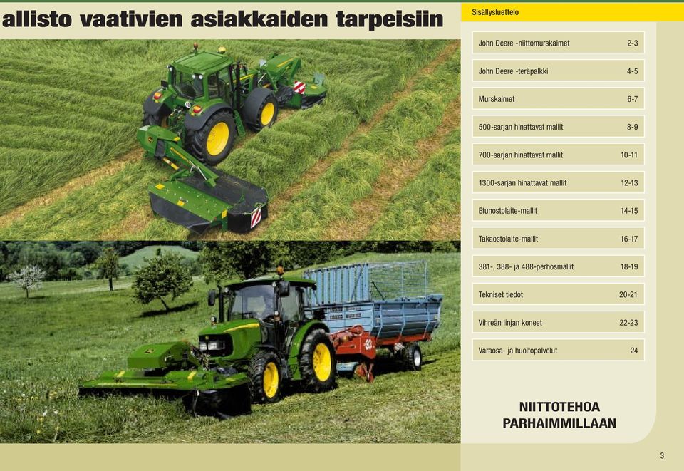 1300-sarjan hinattavat mallit 12-13 Etunostolaite-mallit 14-15 Takaostolaite-mallit 16-17 381-, 388- ja