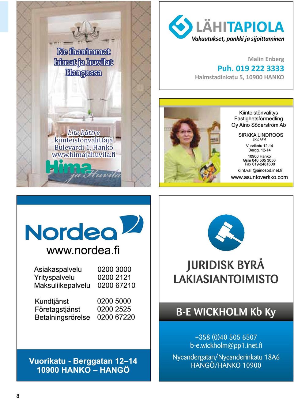 019 222 3333 Halmstadinkatu 5, 10900 HANKO