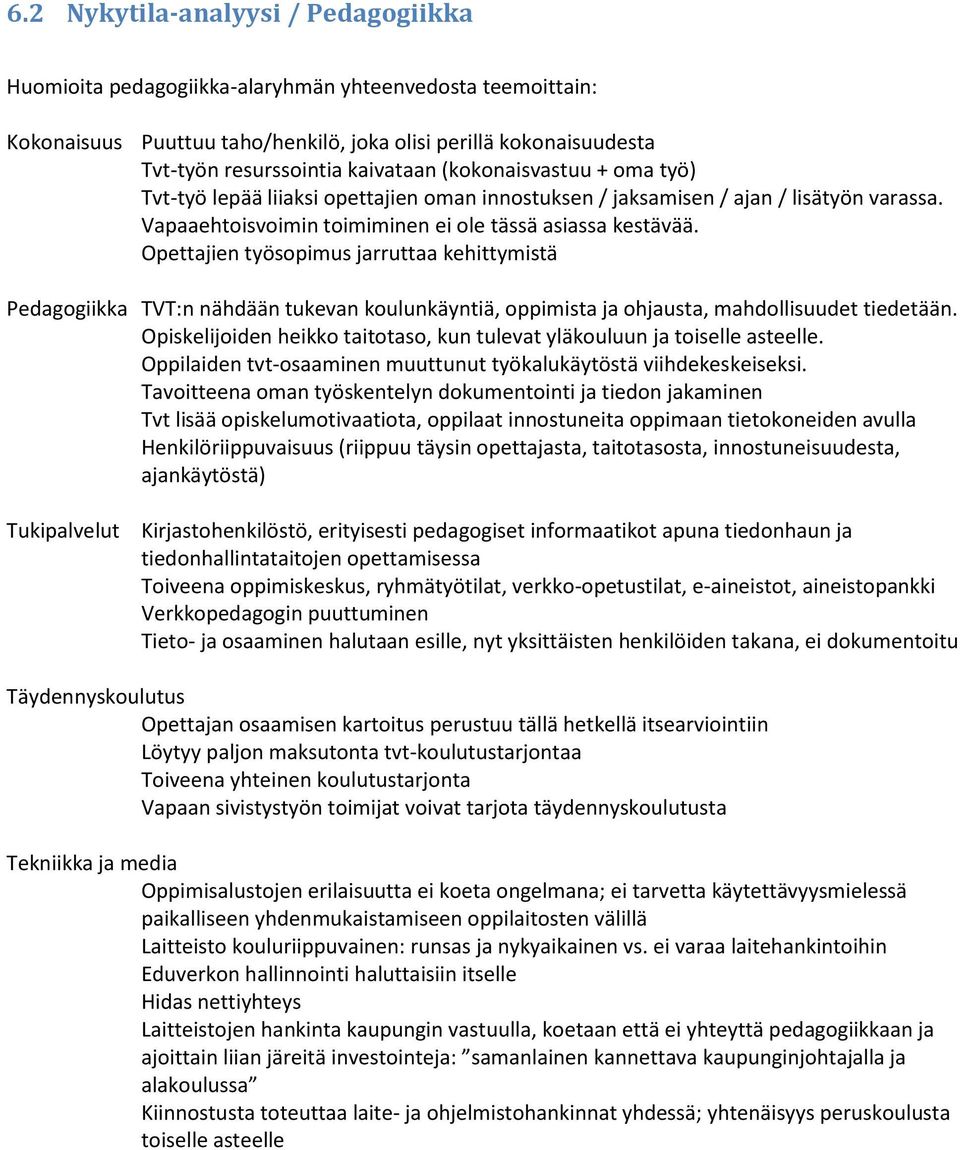 Opettajien työsopimus jarruttaa kehittymistä Pedagogiikka TVT:n nähdään tukevan koulunkäyntiä, oppimista ja ohjausta, mahdollisuudet tiedetään.