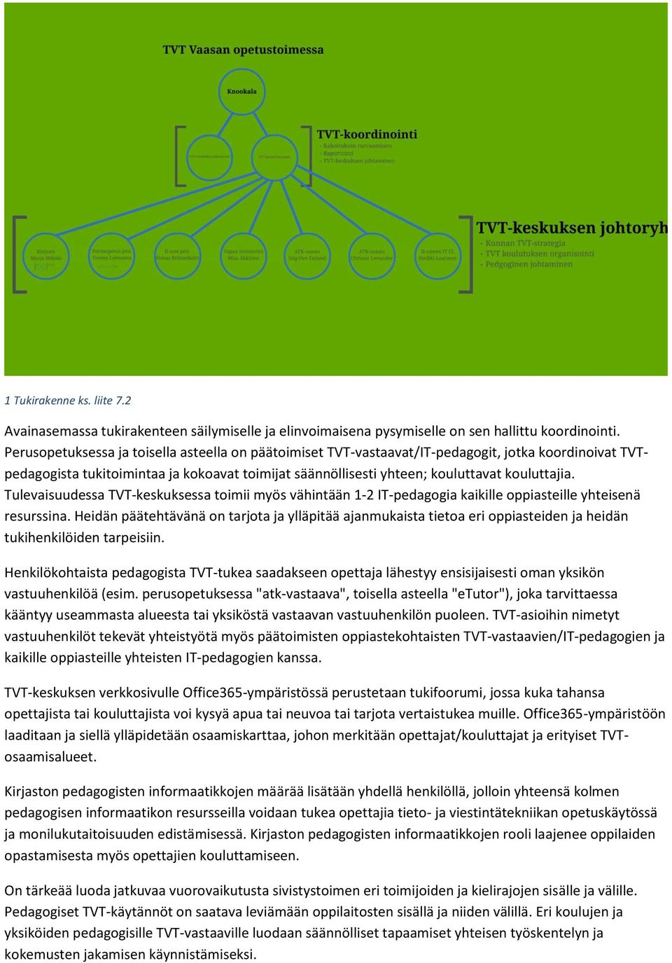 Tulevaisuudessa TVT-keskuksessa toimii myös vähintään 1-2 IT-pedagogia kaikille oppiasteille yhteisenä resurssina.