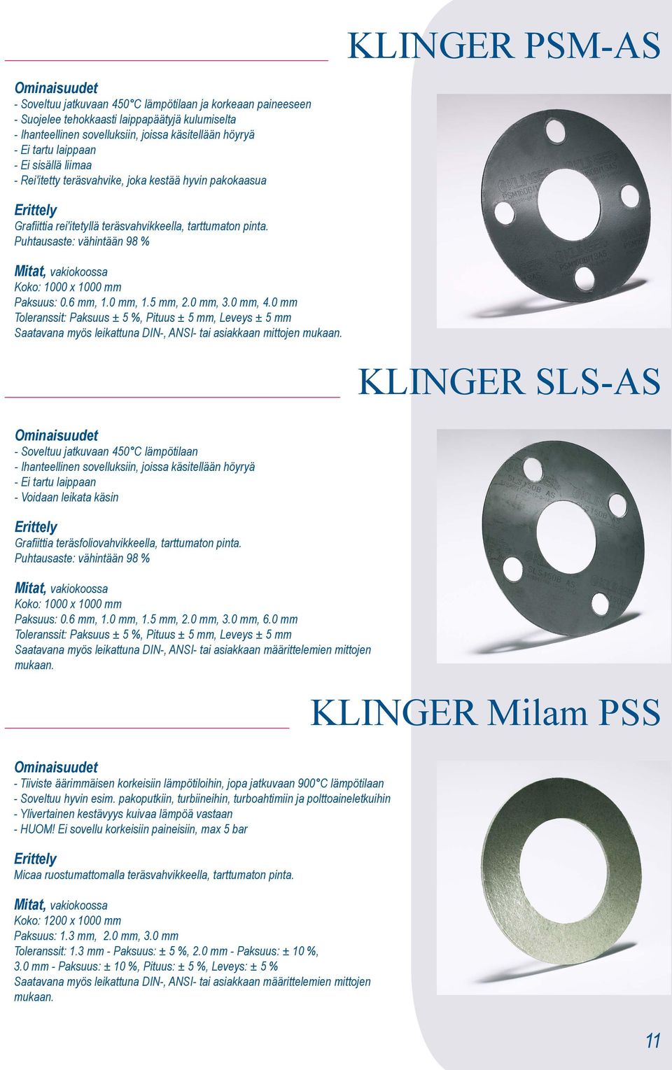 Puhtausaste: vähintään 98 %, vakiokoossa Koko: 1000 x 1000 mm Paksuus: 0.6 mm, 1.0 mm, 1.5 mm, 2.0 mm, 3.0 mm, 4.