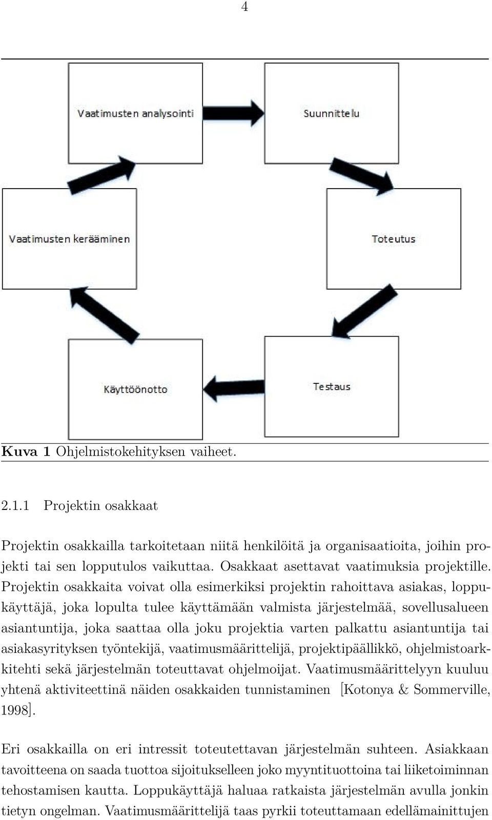 Projektin osakkaita voivat olla esimerkiksi projektin rahoittava asiakas, loppukäyttäjä, joka lopulta tulee käyttämään valmista järjestelmää, sovellusalueen asiantuntija, joka saattaa olla joku